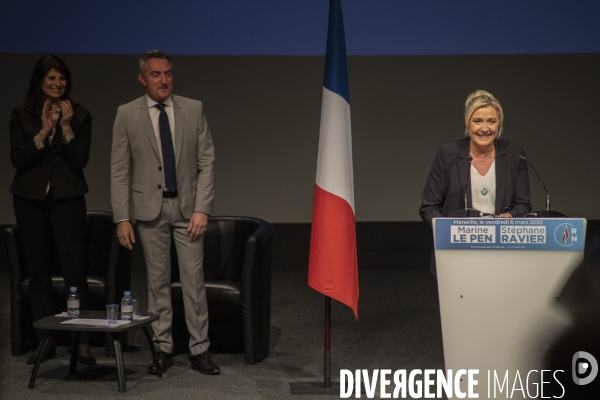 Présence de Marine Le Pen à Marseille en soutien à Stéphane Ravier