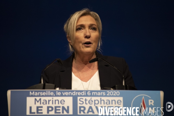 Présence de Marine Le Pen à Marseille en soutien à Stéphane Ravier