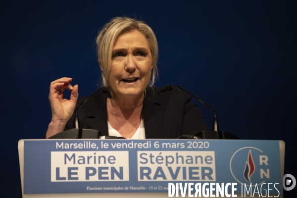 Présence de Marine Le Pen à Marseille en soutien à Stéphane Ravier