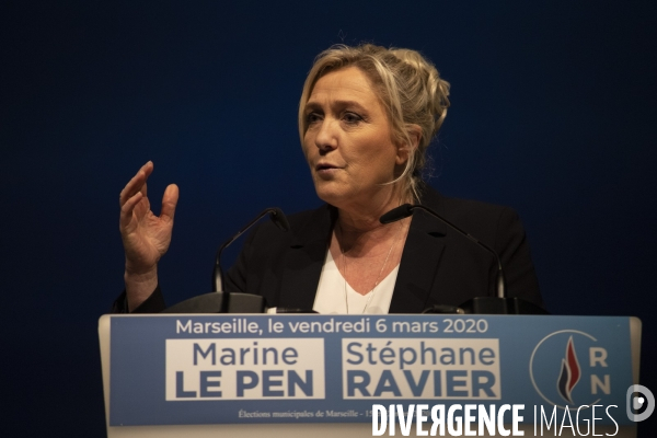 Présence de Marine Le Pen à Marseille en soutien à Stéphane Ravier