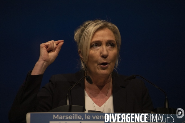 Présence de Marine Le Pen à Marseille en soutien à Stéphane Ravier