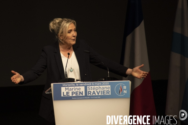 Présence de Marine Le Pen à Marseille en soutien à Stéphane Ravier