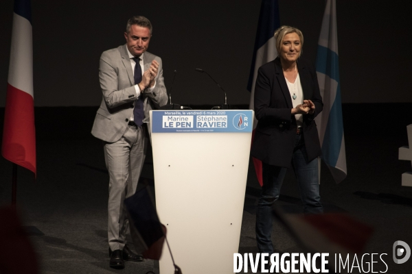 Présence de Marine Le Pen à Marseille en soutien à Stéphane Ravier