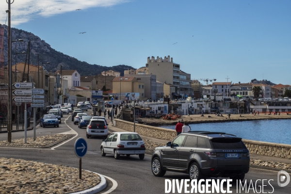 Marche dans le 8eme arrondissement de Marseille contre le Bd. Urbain Sud