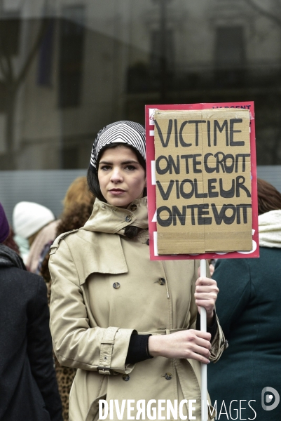 Manifestation féministe à Paris pour la Journée internationale des droits des femmes, le 8 Mars 2020. International women sday in Paris.