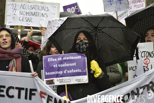 Manifestation féministe à Paris pour la Journée internationale des droits des femmes, le 8 Mars 2020. International women sday in Paris.