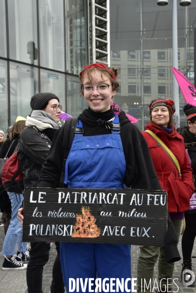 Manifestation féministe à Paris pour la Journée internationale des droits des femmes, le 8 Mars 2020. International women sday in Paris.