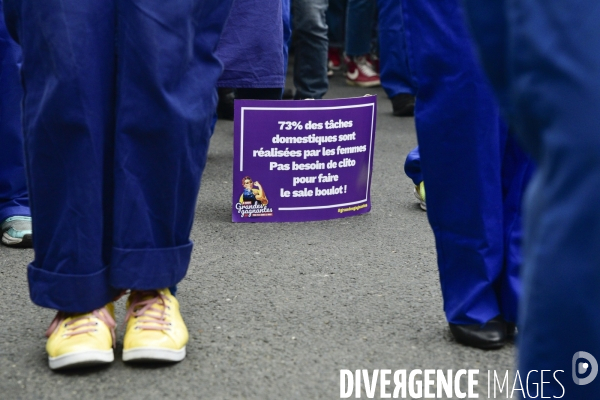 Manifestation féministe à Paris pour la Journée internationale des droits des femmes, le 8 Mars 2020. International women sday in Paris.