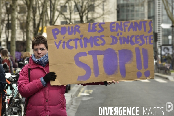 Manifestation féministe à Paris pour la Journée internationale des droits des femmes, le 8 Mars 2020. International women sday in Paris.