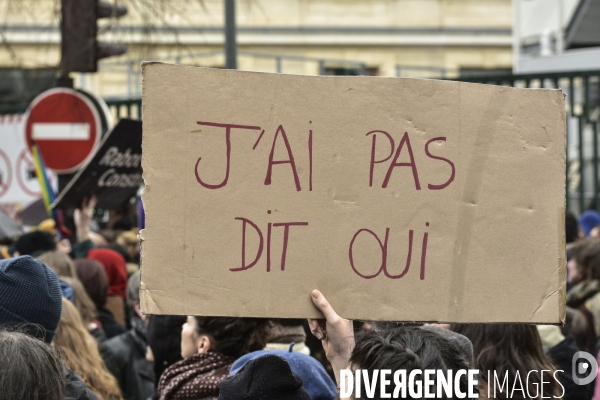 Manifestation féministe à Paris pour la Journée internationale des droits des femmes, le 8 Mars 2020. International women sday in Paris.