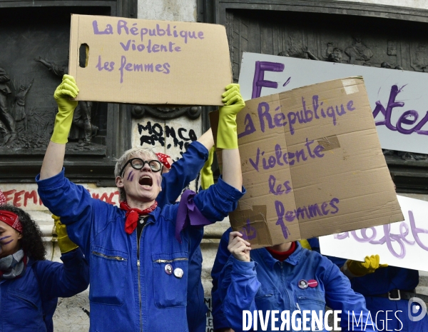 Manifestation féministe à Paris pour la Journée internationale des droits des femmes, le 8 Mars 2020. International women sday in Paris.