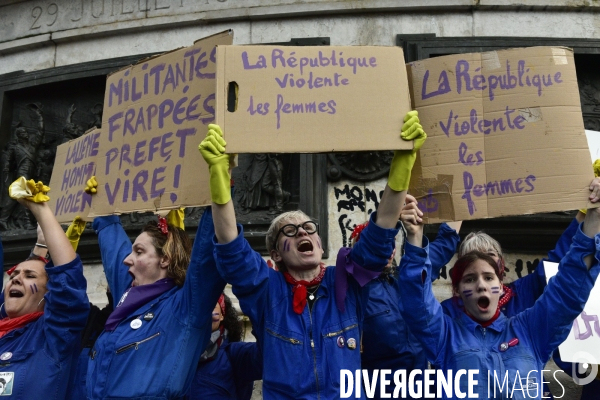 Manifestation féministe à Paris pour la Journée internationale des droits des femmes, le 8 Mars 2020. International women sday in Paris.