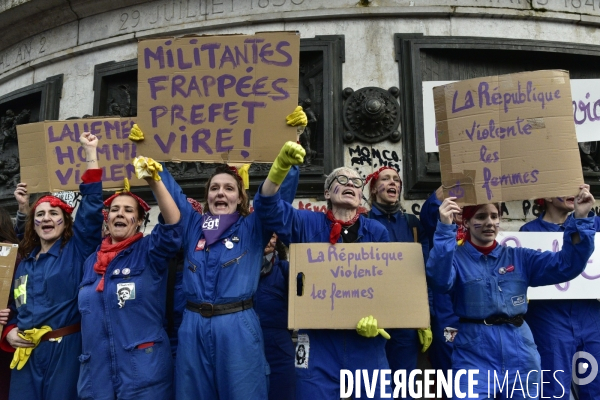 Manifestation féministe à Paris pour la Journée internationale des droits des femmes, le 8 Mars 2020. International women sday in Paris.