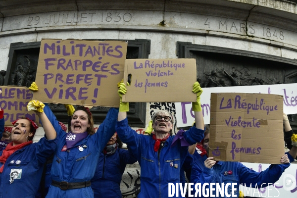 Manifestation féministe à Paris pour la Journée internationale des droits des femmes, le 8 Mars 2020. International women sday in Paris.