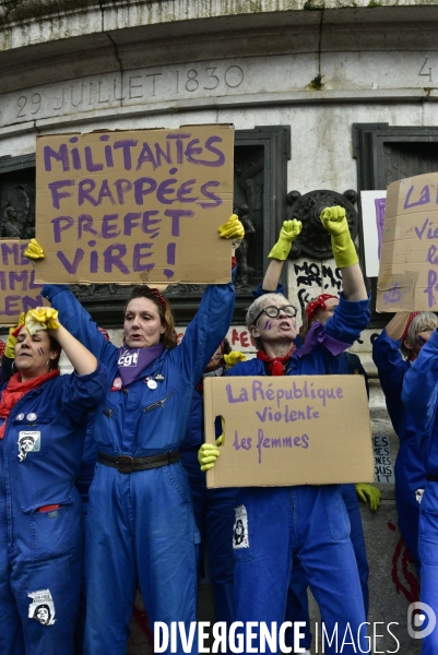 Manifestation féministe à Paris pour la Journée internationale des droits des femmes, le 8 Mars 2020. International women sday in Paris.