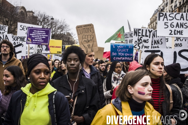 Journee internationale des droits des femmes, marche a paris.