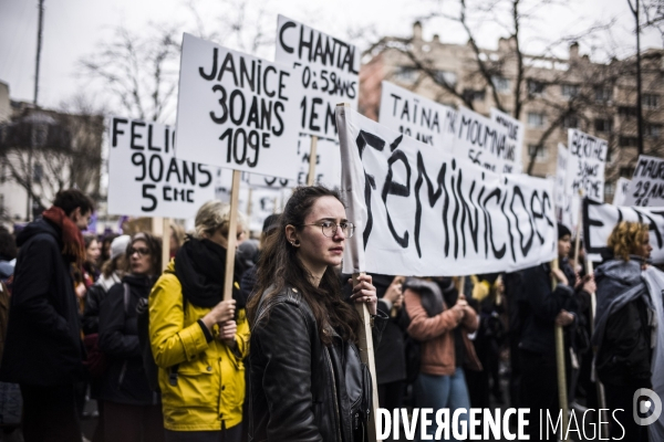 Journee internationale des droits des femmes, marche a paris.
