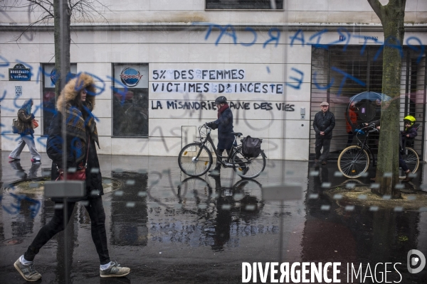 Journee internationale des droits des femmes, marche a paris.