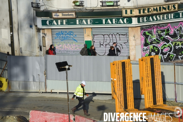 Tunnelier et travaux du Grand Paris Express. Ligne 15.