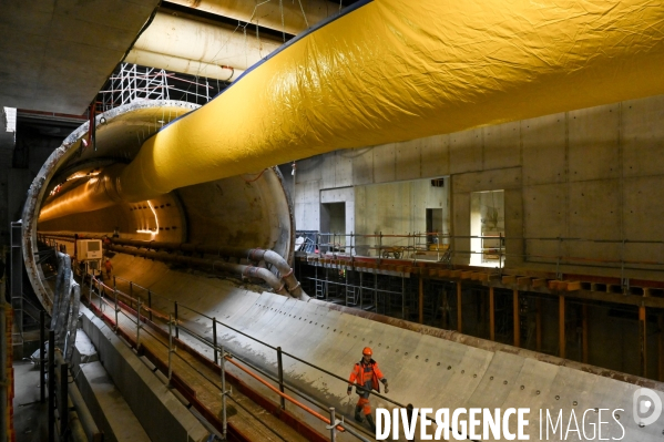 Tunnelier et travaux du Grand Paris Express. Ligne 15.