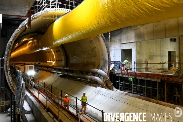 Tunnelier et travaux du Grand Paris Express. Ligne 15.