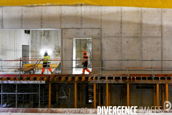 Tunnelier et travaux du Grand Paris Express. Ligne 15.