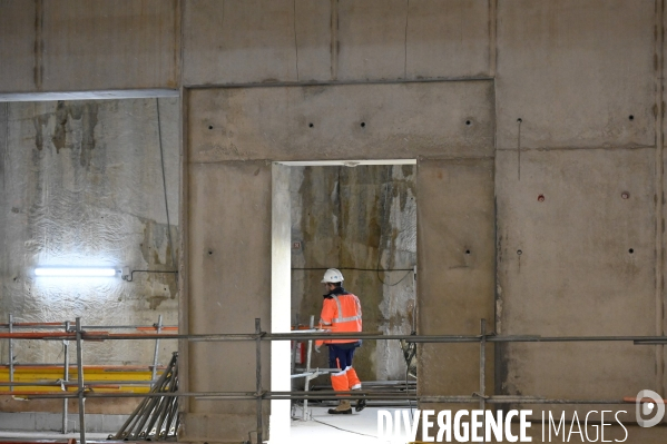 Tunnelier et travaux du Grand Paris Express. Ligne 15.