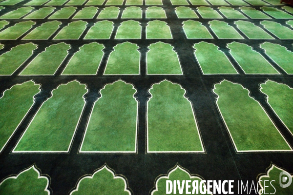 Tapis de prière de la mosquée de Paris.