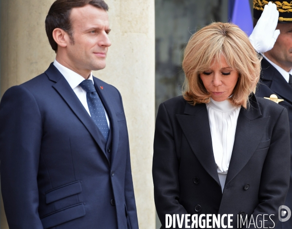 Emmanuel et brigitte Macron à l elysée