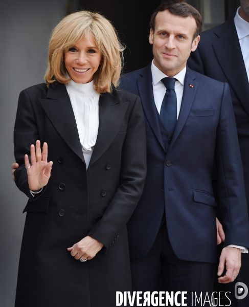 Emmanuel et brigitte Macron à l elysée