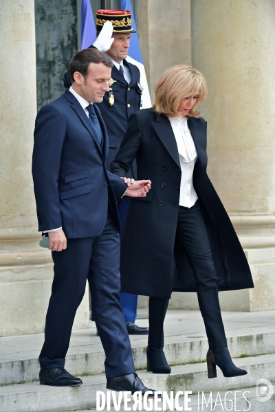 Emmanuel et brigitte Macron à l elysée