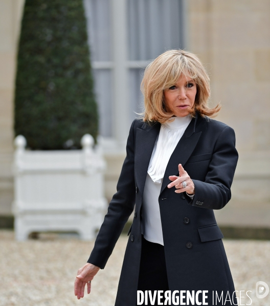 Emmanuel et brigitte Macron à l elysée