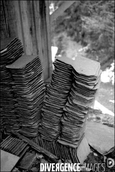 Mines artisanales de la Vallée des Ardoisières à Morzine. Mars 2009.