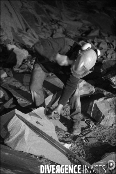 Mines artisanales de la Vallée des Ardoisières à Morzine. Mars 2009.