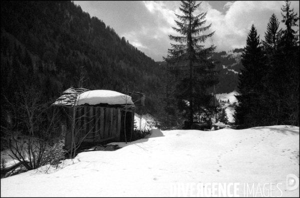 Mines artisanales de la Vallée des Ardoisières à Morzine. Mars 2009.