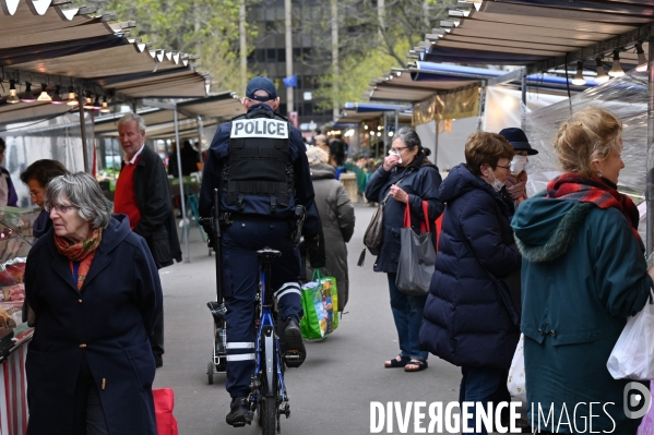 Marché Edgar Quinet. Epidémie de Coronavirus, 5ème jour de confinement