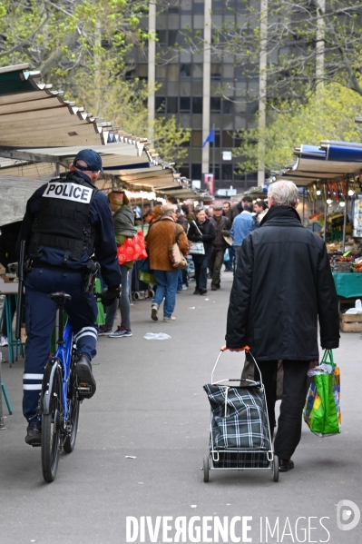 Marché Edgar Quinet. Epidémie de Coronavirus, 5ème jour de confinement