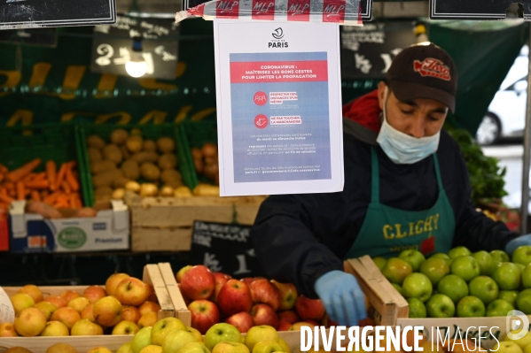 Marché Edgar Quinet. Epidémie de Coronavirus, 5ème jour de confinement