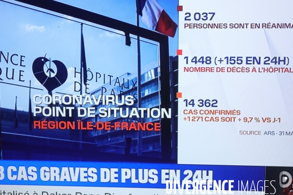 Photos TV. Crise du covid 19. 01 Avril 2020