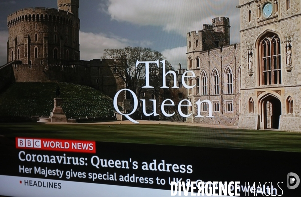 Photos BBC TV Message de la Reine à ses sujets anglais et du Commonweath