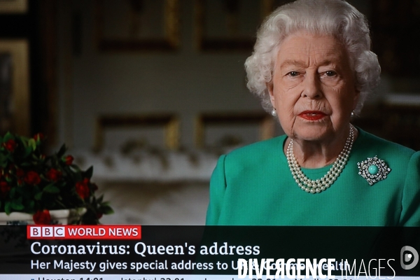 Photos BBC TV Message de la Reine à ses sujets anglais et du Commonweath