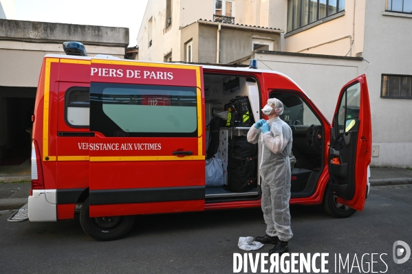 Pompier intervention d urgences. Confinement 16ème jour