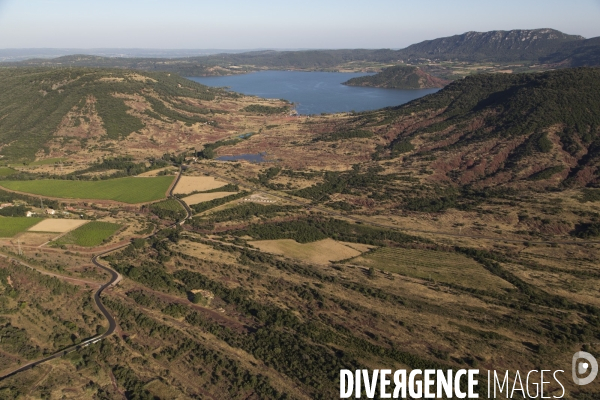 Lac du Salagou, vue aérienne