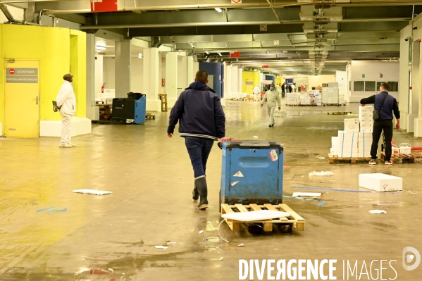 Marché du poisson à Rungis.  Confinement, 30 et 31ème jour.