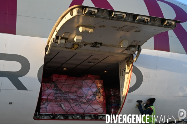 Qatar airways cargo. Fret de matériel médical en provenance de Chine. Confinement 40ème jour.