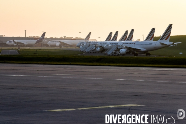 Air France, maintenance et stationnement des avions au parking. Confinement 40ème jour.