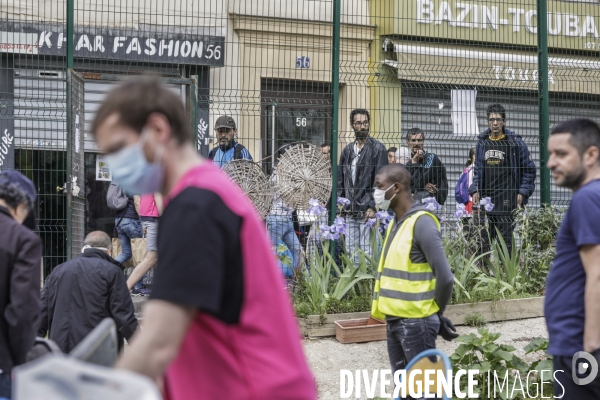 Distribution alimentaire quartier Goutte-d Or à PARIS