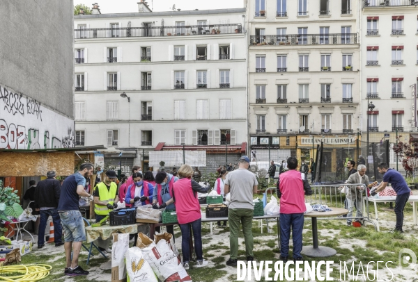 Distribution alimentaire quartier Goutte-d Or à PARIS
