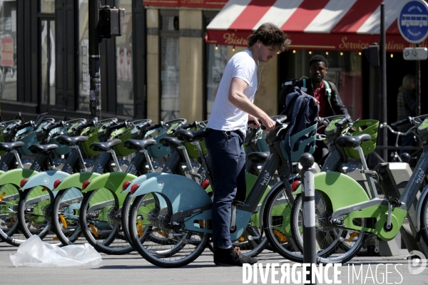 Paris Velib vélos à louer. Velib bicyclesÊfor hire in Paris