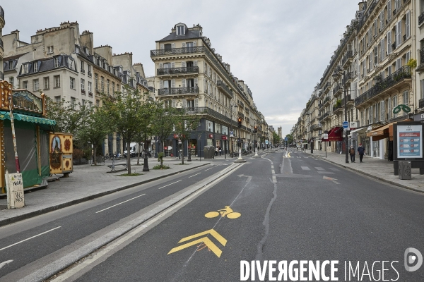 Nouvelles pistes cyclables temporaires , Paris  en confinement 8 mai